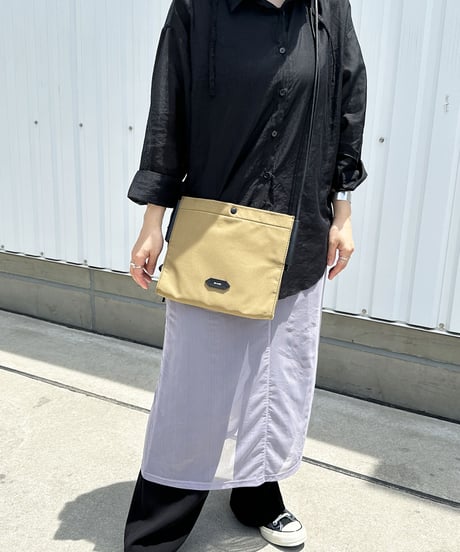 【B-23353】BEAURE  レザーコンビ ナイロンサコッシュ