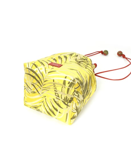 【B-25058】BEAURE ボタニカル ジャガード ドローストリング BAG