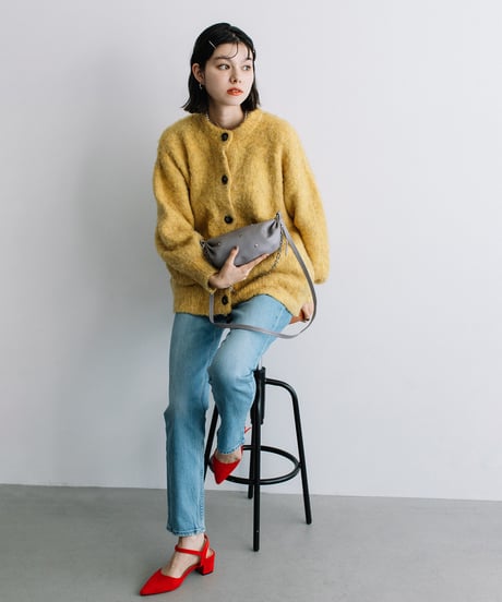 【B-23531】BEAURE　カウレザー　ハートスタッズ2WAYショルダーバッグ