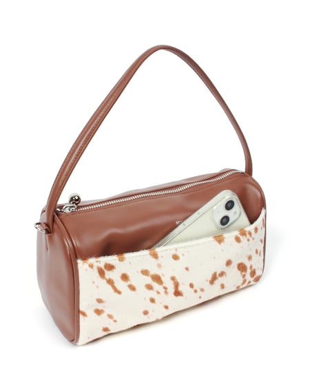 【B-25345】BEAURE Calf Hair Combination ボストン Bag