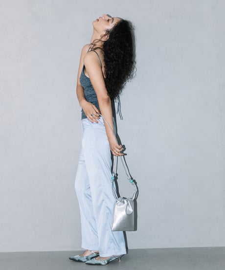 【B-25038】BEAURE カウレザー ナチュラスストーン ドローストリング BAG