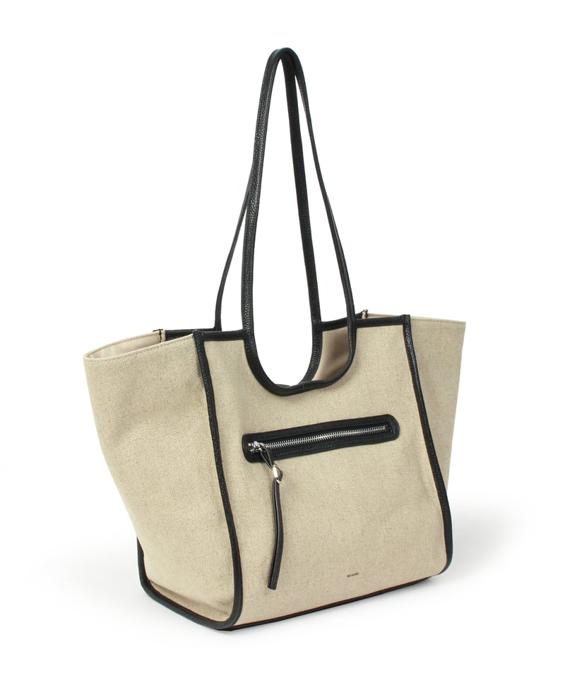 新品】BEAURE 牛革バッグ トート【定価35％引】 B-25067】BEAURE リネン × レザー ポケットディティール トート | BEAU