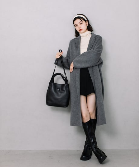 【B-24325】BEAURE カウレザー テープハンドル 2WAY トートバッグ