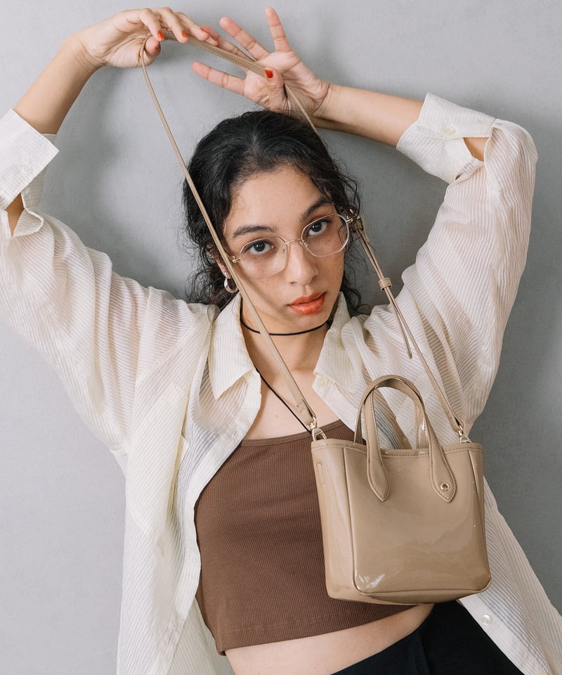 B-25068】BEAURE エナメル 2WAY ミニ トート | BEAURE OFFIC