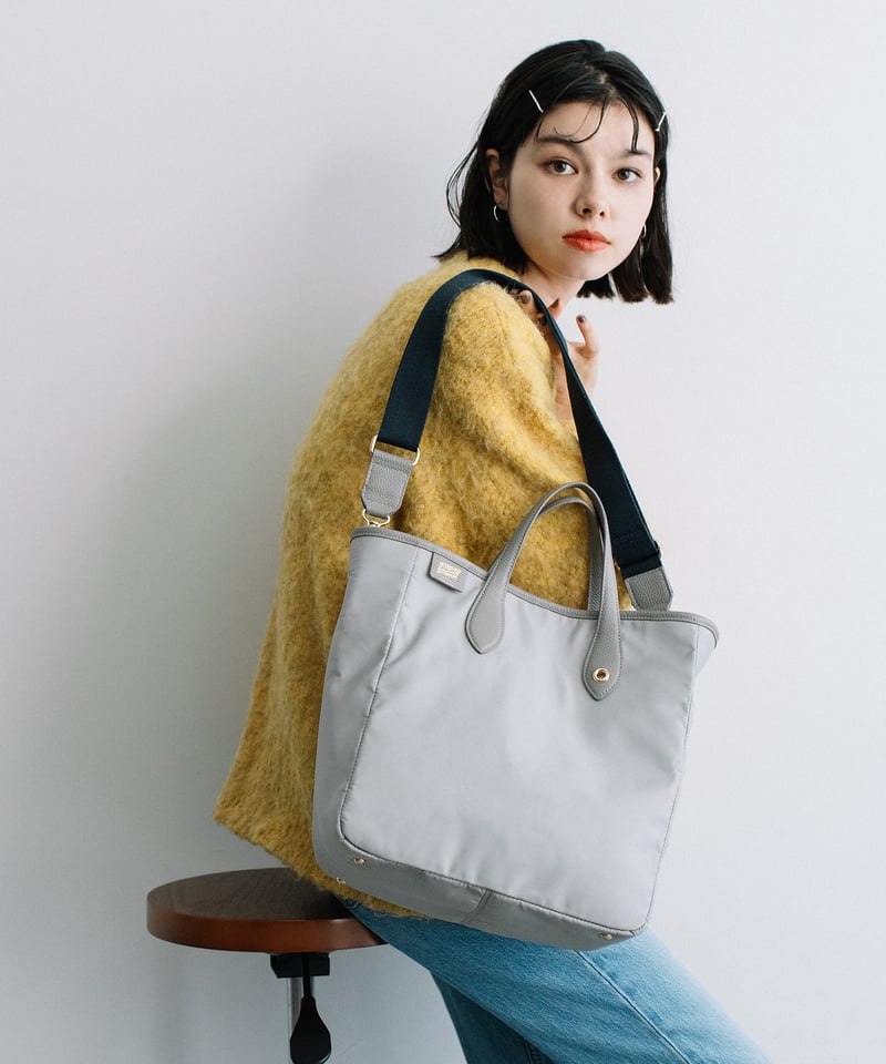 B-24100】BEAURE カウレザー ナイロンコンビA4 2WAY トート