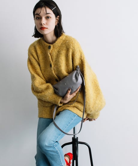 【B-23531】BEAURE　カウレザー　ハートスタッズ2WAYショルダーバッグ