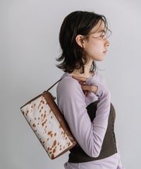【B-25345】BEAURE Calf Hair Combination ボストン Bag