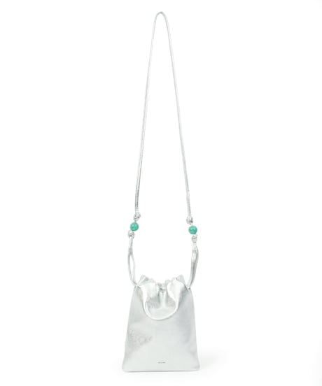 【B-25038】BEAURE カウレザー ナチュラスストーン ドローストリング BAG
