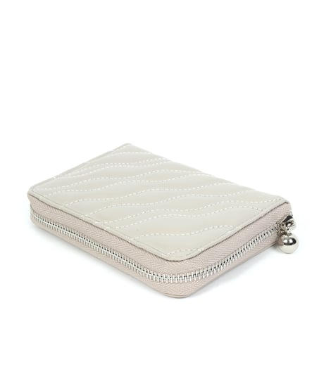【B-24202】BEAURE コンビレザー ウエーブキルト B7ウォレット
