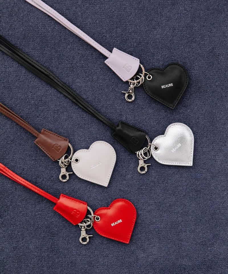 B-25405】 BEAURE レザー ハート チャーム コード | BEAURE OFFI