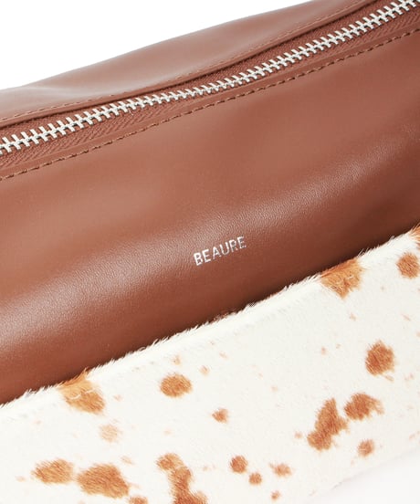 【B-25345】BEAURE Calf Hair Combination ボストン Bag