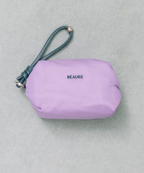 【B-26153】BEAURE ストラップ付き ナイロン バルーン ポーチ