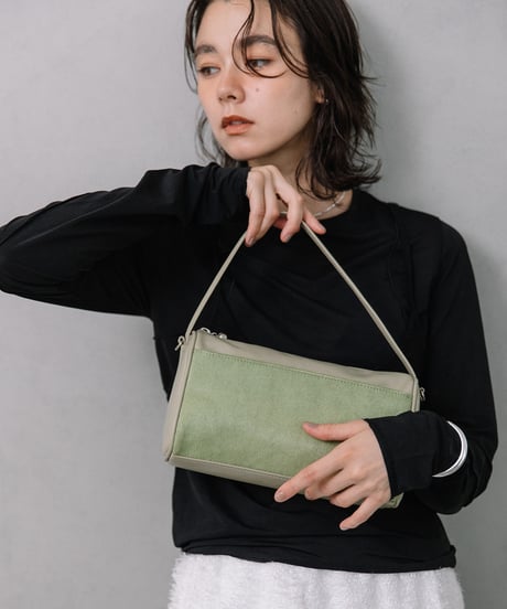 【B-25345】BEAURE Calf Hair Combination ボストン Bag