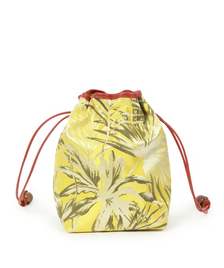 【B-25058】BEAURE ボタニカル ジャガード ドローストリング BAG