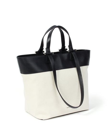 【B-26159】BEAURE リネンコンビ 2WAYハンドル A4 トート