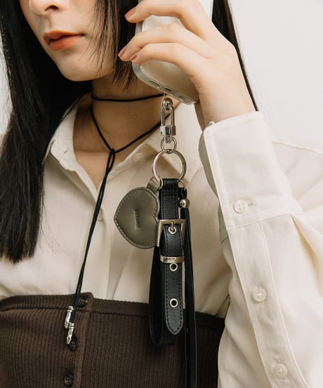 【B-26108】BEAURE ハート レザー ストラップ チャーム