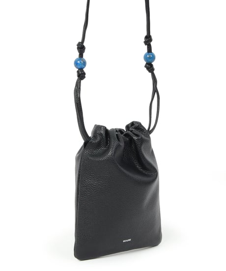 【B-25038】BEAURE カウレザー ナチュラスストーン ドローストリング BAG