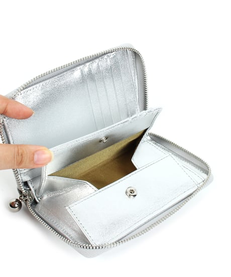 【B-24202】BEAURE コンビレザー ウエーブキルト B7ウォレット