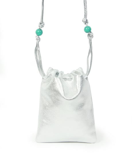 【B-25038】BEAURE カウレザー ナチュラスストーン ドローストリング BAG