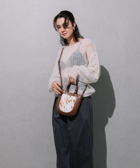 【B-25346】BEAURE Calf Hair Combination Pocket トート Bag