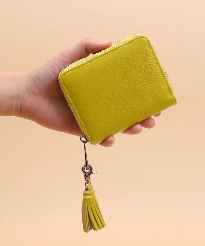 BEAURE 二つ折り財布 青 Beau're レディース 短財布 ミニ財布 タッセルチャーム 二つ折り