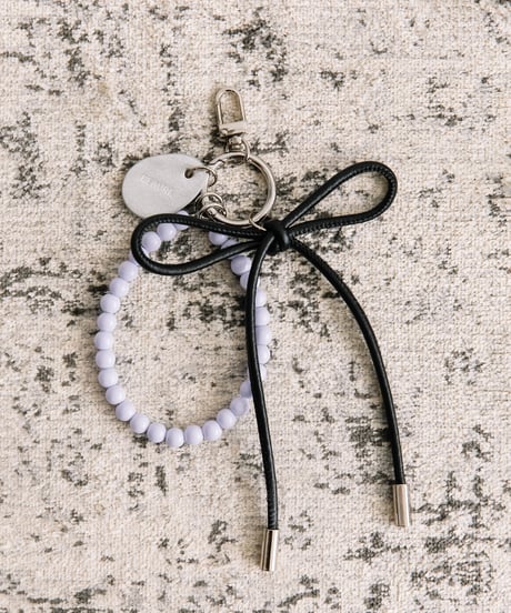 【B-25302】BEAURE Leather Ribbon Pearl チャーム