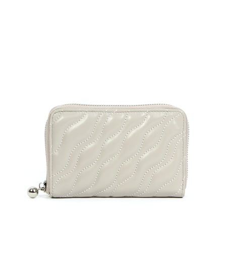 【B-24202】BEAURE コンビレザー ウエーブキルト B7ウォレット