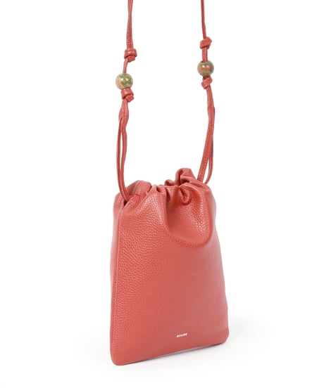 【B-25038】BEAURE カウレザー ナチュラスストーン ドローストリング BAG
