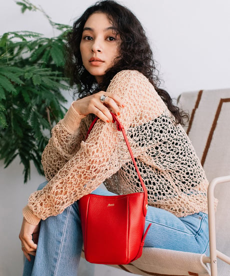 【B-25023】BEAURE カウレザー バケツ型 ワンマイル BAG