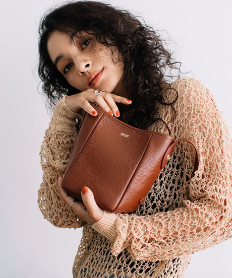 【B-25023】BEAURE カウレザー バケツ型 ワンマイル BAG