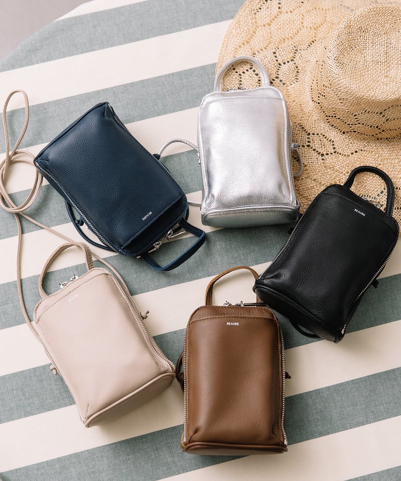 B-25418】BEAURE New ブガッティ型 2Way ミニ ショルダー Bag |