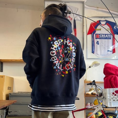 背番号が入るGHBPビッグシルエットスウェットパーカーwith ink