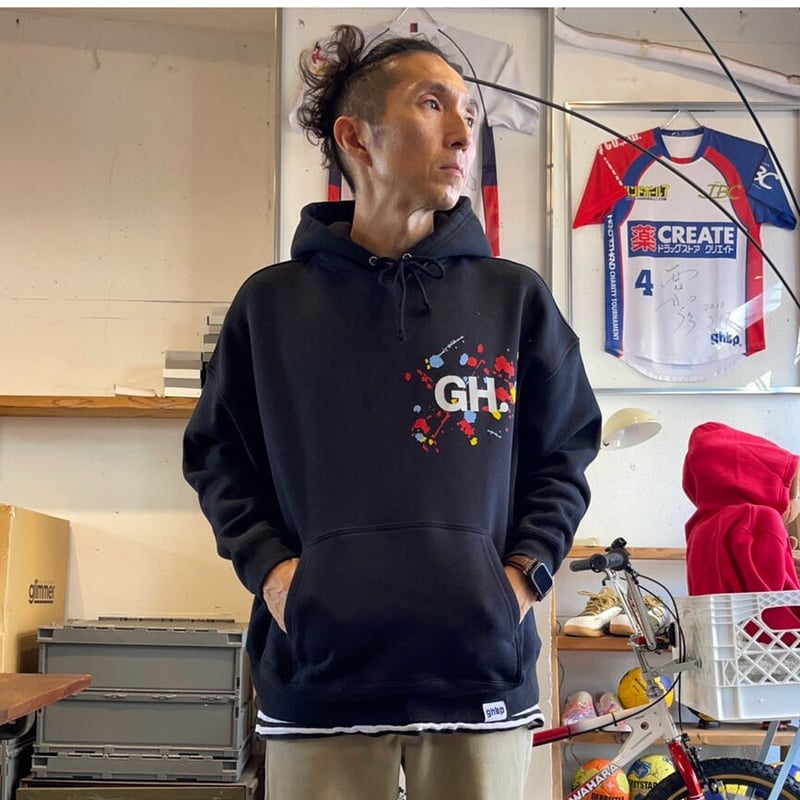 背番号が入るGHBPビッグシルエットスウェットパーカーwith ink