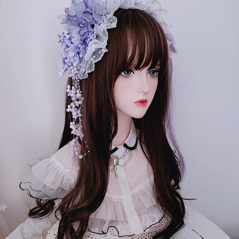 送料無料】取り寄せ 藤の花リボン付きヘッドドレス | Rococo's