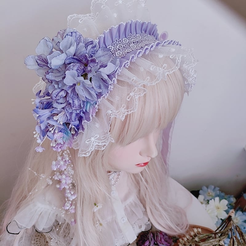 送料無料】取り寄せ 藤の花リボン付きヘッドドレス | Rococo's