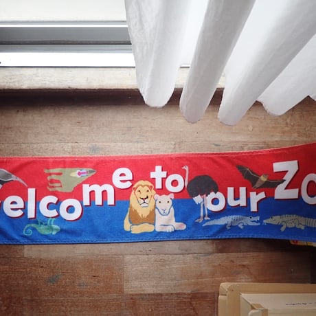 【セット商品】どうぶつえんのABCマフラータオル＋オオアリクイの結平ステッカー（沖縄こどもの国ArtwithZOO出展品）
