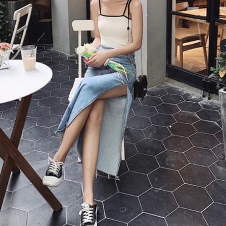 ロングスリットデニムスカート