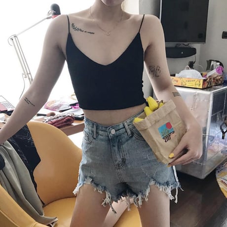 ダメージデニムショートパンツ