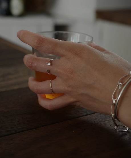 square cz open ring