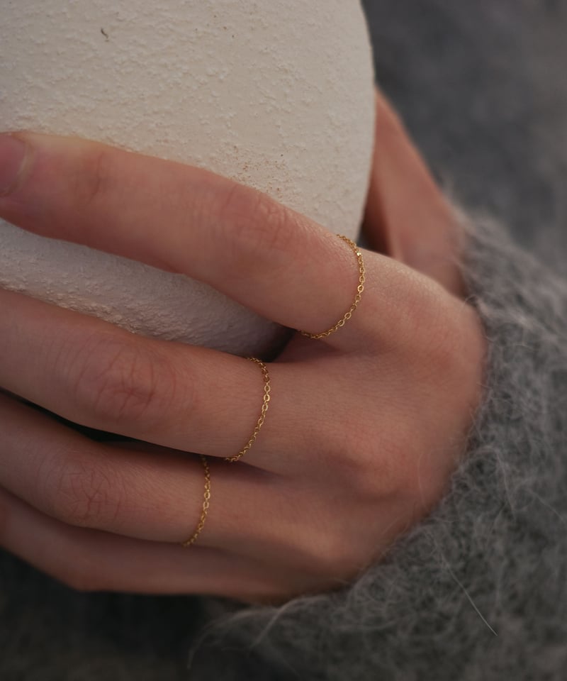 3set chain ring gold | unique