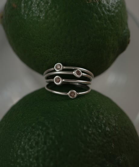 diamond silver ring brown