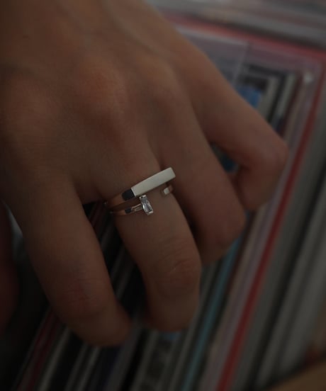square cz open ring