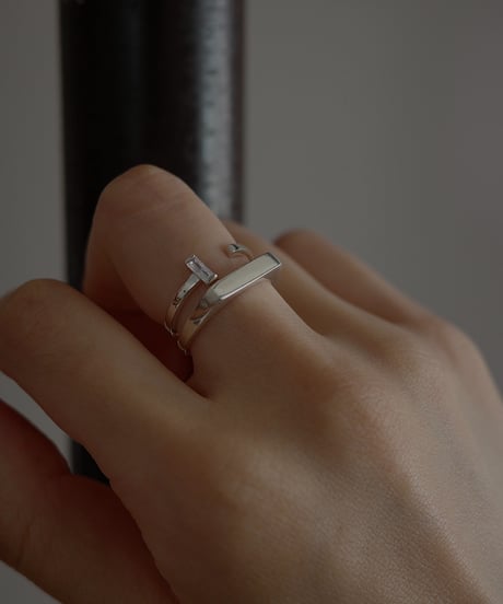 square cz open ring