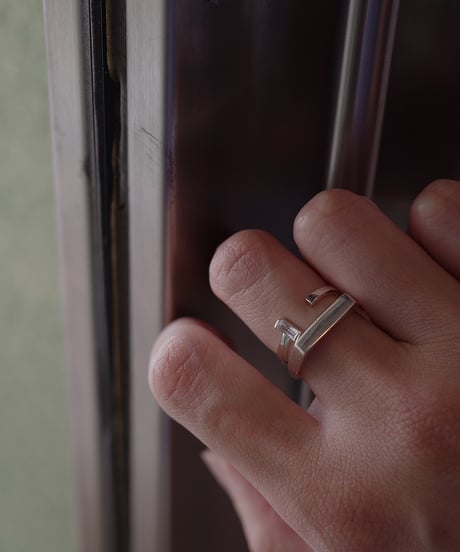 square cz open ring
