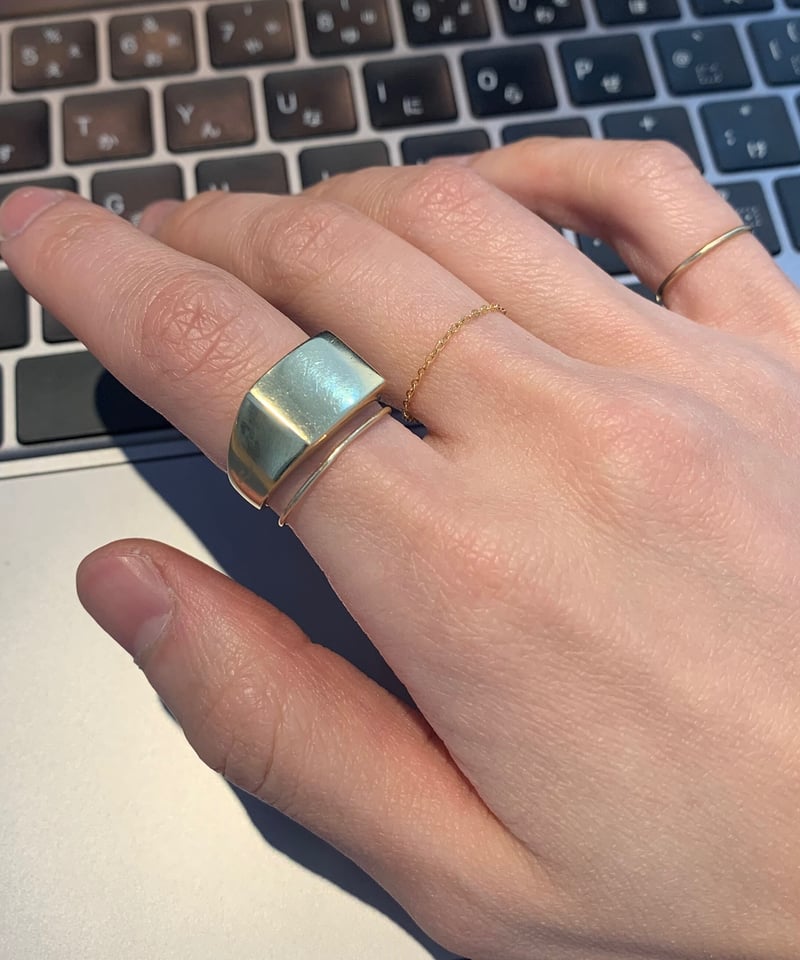 3set chain ring gold | unique