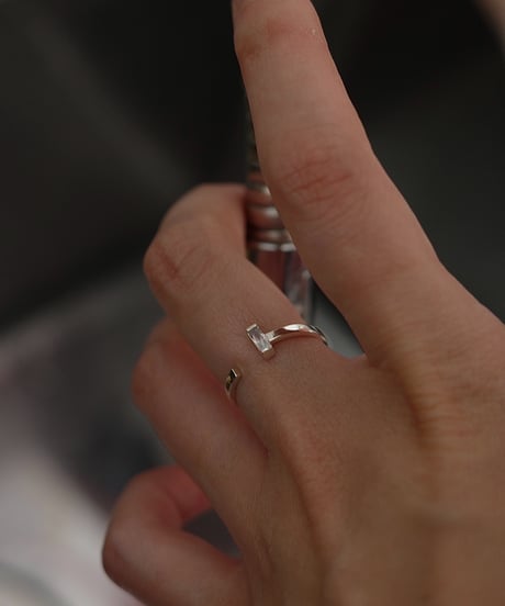 square cz open ring