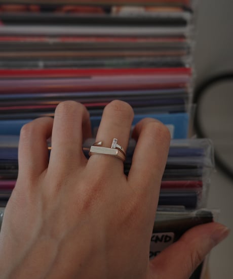 square cz open ring