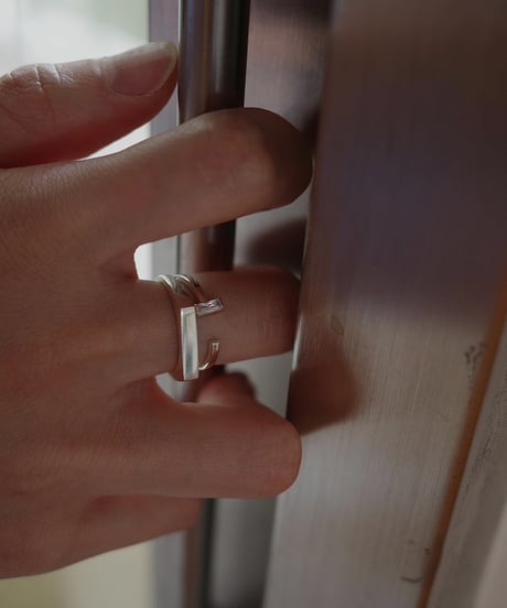 square cz open ring