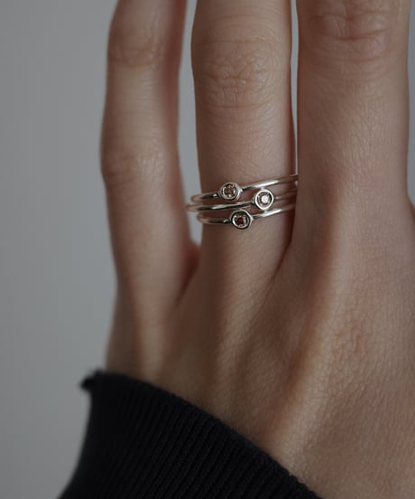 diamond silver ring brown
