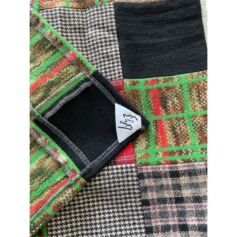 Patchwork Blanket /Green fuzz パッチワークブランケット | E&A Patchwork Blanket /Green fuzz パッチワークブランケット | E&A